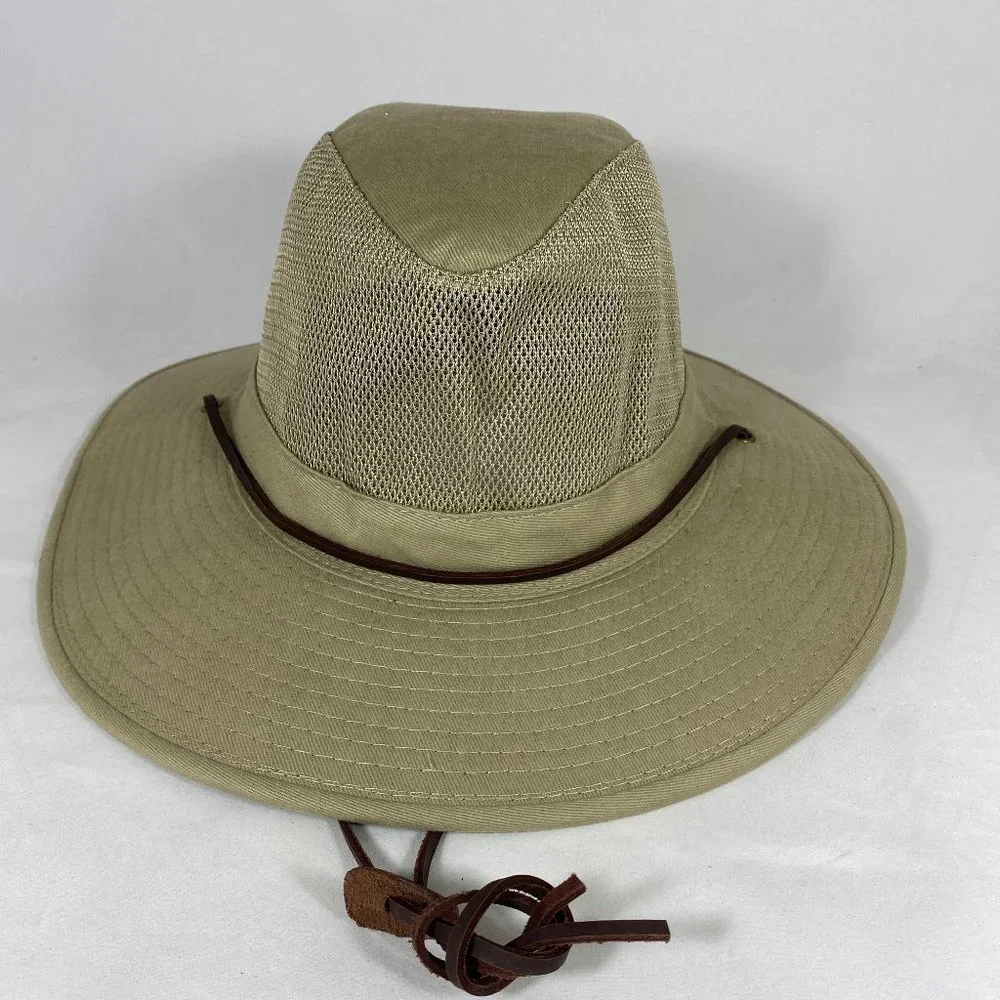 Dorfman Pacific Safari Mesh Sidewall Wide Brim Hat - Picture 1 of 10